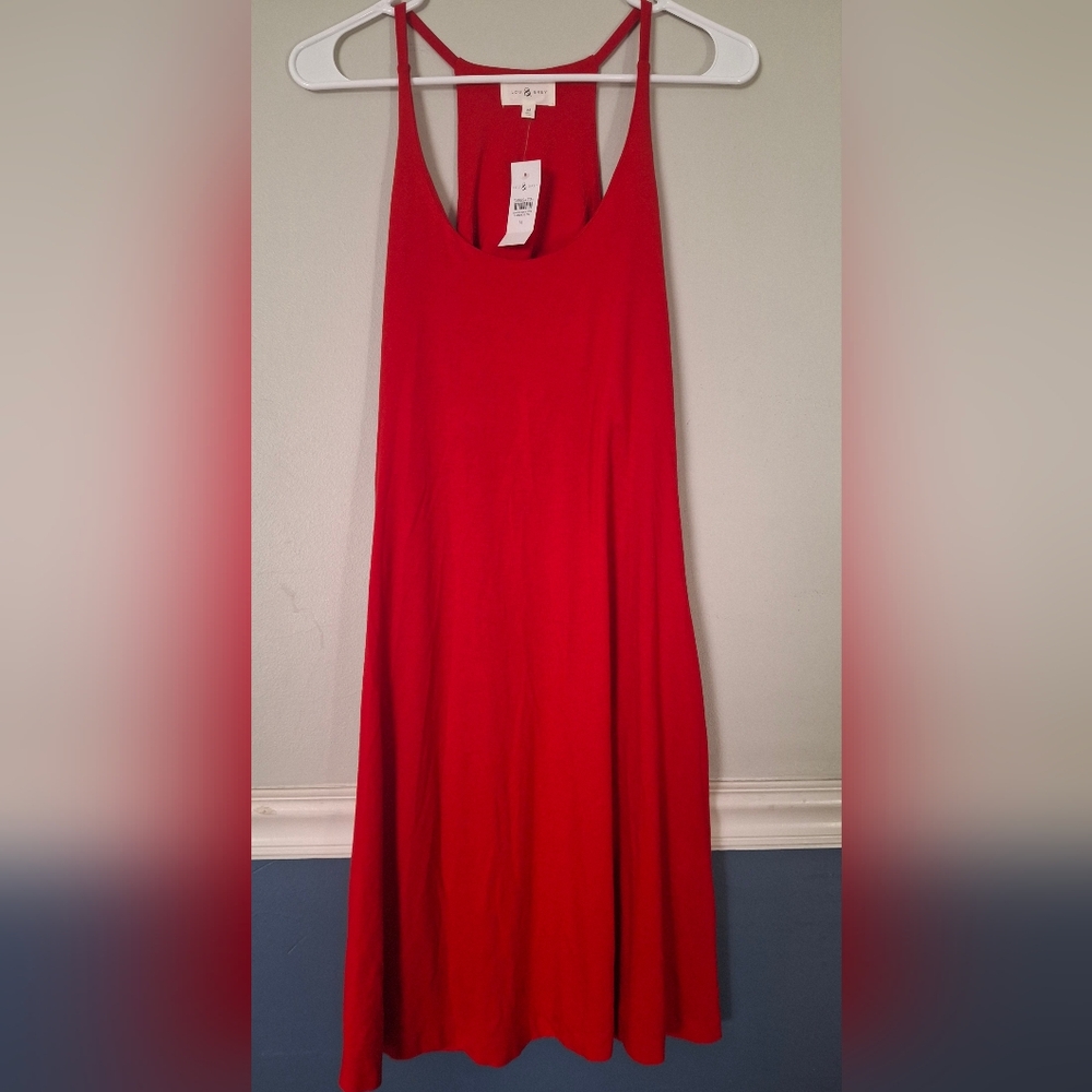 Lou & Grey Vibrant Red Backless Dress.Size M